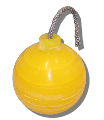 Fackelkerze Farbe hellgelb, klicken Sie die Kerze zum Anzünden Fackelkerze