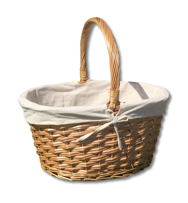 Korb aus Vollweide mit Leinenfutter Korb
